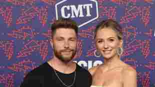 Chris Lane and Lauren Bushnell attend the 2019 CMT Music Awards on June 05, 2019 in Nashville, Tennessee.