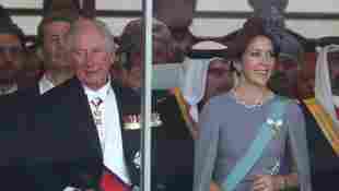 Prince Charles and Princess Mary of Denmark in Tokyo, Japan. Where was Camilla?