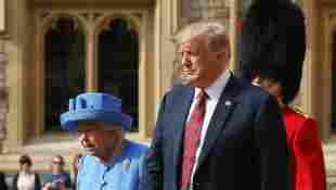 Queen Elizabeth II and President Donald Trump during a welcome ceremony at Windsor Castle in Windsor in July 2018.
