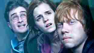 Daniel Radcliffe, Emma Watson and Rupert Grint in a scene from the film "Harry Potter and the Deathly Hallows: Part 2"