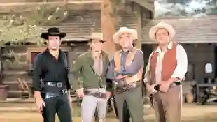 Classic Western TV Shows Quiz series Bonanza Gunsmoke Big Valley Johnny the Rifleman retro trivia questions facts history actors stars