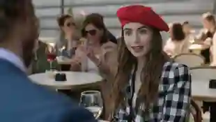 Lily Collins in a scene from the series 'Emily in Paris'