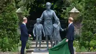 Royal Fans Find Photo That Likely Inspired Princess Diana Statue unveiling portrait Christmas card 1993 William Harry 2021 event pictures