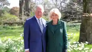 The Prince of Wales and the Duchess of Cornwall pose for a picture at the reopening of Hillsborough Castle in Belfast, Northern Ireland.