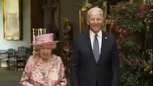 How Queen Elizabeth First Met Joe Biden In 1982 royal family photos pictures 2021 visit tea Jill Biden news
