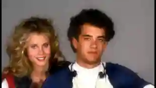 Lori Singer and Tom Hanks in 'The Man With One Red Shoe'