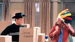 Matt LeBlanc and Matthew Perry in a scene from 'Friends'
