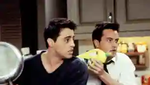 Matt LeBlanc and Matthew Perry in a scene from 'Friends'