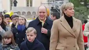 Prince Albert and Princess Charlene with their children