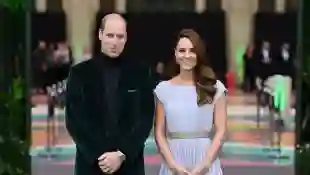 Prince William And Duchess Kate Middleton Appearance At Earthshot Prize Award Show dress ALexander McQueen velvet jacket outfit gown 2021 royal family photos pictures ceremony event news style