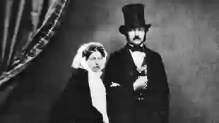 Queen Victoria and Prince Albert in an 1858 photograph.