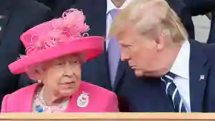 Royal family awkward funny pictures moments Queen Elizabeth II and Donald Trump in 2019.