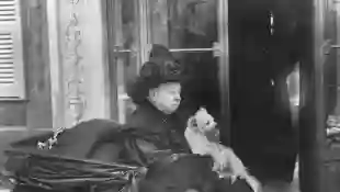 The First Royal Family Member Caught On Film: See Queen Victoria In 1896 with dog Turi.