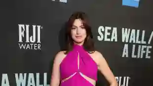 Anne Hathaway attends FIJI Water At Sea Wall / A Life Opening Night On Broadway on August 08, 2019 in New York City.