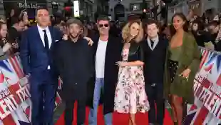 David Williams, Ant McPartlin, Simon Cowell, Amanda Holden, Declan Donnelly and Alesha Dixon arriving at the 'Britains Got Talent' London Auditions 2018.