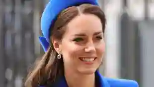 Duchess Kate in front of Westminster Abbey on Commonwealth Day