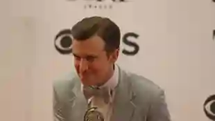 USA 71st annual Tony Awards Actor Gavin Creel mugs with award for Hello Dolly The 71st Annual Tony