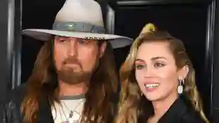 Billy Ray Cyrus and Miley Cyrus arriving at the 61st Annual GRAMMY Awards in Los Angeles California