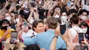 Tom Cruise and Glen Powell, June 19, 2022 : Tom Cruise and Glen Powell attend the red carpet event to promote the latest