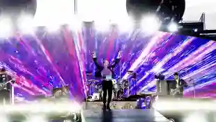 Entertainment Bilder des Tages Chris Martin and Coldplay perform at Ullevi Arena in Gothenburg, Sweden July 8, 2023. GÖT