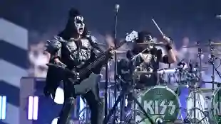 AFL GRAND FINAL, Gene Simmons of US rock group Kiss performs during the pre match entertainment ahead of the AFL Grand F