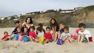 **EXCLUSIVE** Nadya Octomom Suleman is spotted taking her octuplets to the beach for a day of fun 71840, LOS ANGELES CAL