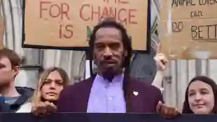 May 3, 2023, London, England, UK: FILE PHOTO: TAKEN ON 03 MAY 2023. BENJAMIN ZEPHANIAH stands with protesters outside th