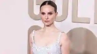 81st Annual Golden Globe Awards - LA Natalie Portman wearing a Dior Haute Couture dress and De Beers jewelry arrives at