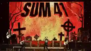 January 13, 2024, Anaheim, Ca, Usa: Sum 41 - Tom Thacker, Jason McCaslin, Deryck Whibley, Frank Zummo and Dave Bakshof p