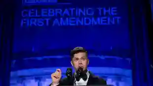 Comedian Colin Jost speaks during the White House Correspondents Association dinner at the Washington Hilton in Washing