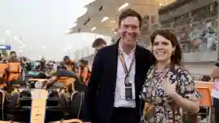 Formula 1 2022: Bahrain GP BAHRAIN INTERNATIONAL CIRCUIT, BAHRAIN - MARCH 20: Princess Eugenie and her husband Jack Bro