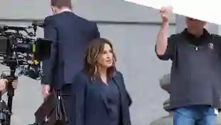 Mariska Hargitay on the set of "Law & Order: Special Victims Unit", 2019.