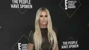 Khloé Kardashian attends the 2019 E! People's Choice Awards at Barker Hangar on November 10, 2019