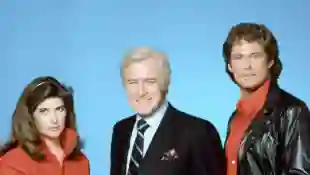 The 'Knight Rider' Cast: Patricia McPherson, Edward Mulhare and David Hasselhoff.