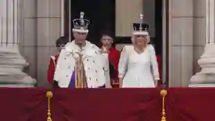 King Charles and Queen Camilla on the balcony of Buckingham Palace after their coronation in 2023