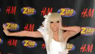 Lady GaGa poses in the press room during Z100's Jingle Ball at Madison Square Garden on December 12, 2008 in New York City