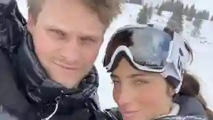 Maeva D'Ascanio And James Taylor Get Cozy On The Ski Slopes