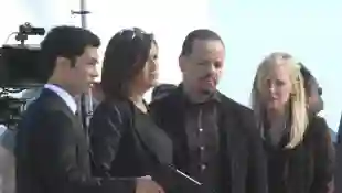 Danny Pino, Mariska Hargitay, Ice-T and Kelli Giddish on set for 'Law & Order: SVU'