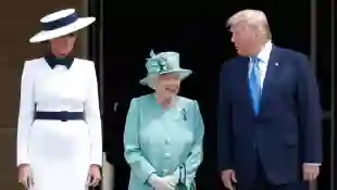 Melania Trump, Queen Elizabeth II and President Donald Trump State Visit Buckingham Palace