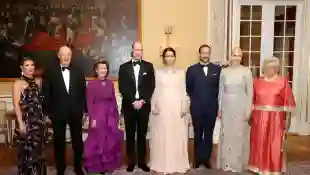 The Norwegian Royals: Princess Märtha Louise, King Harald, Queen Sonja, Prince William and Duchess Kate, Prince Haakon, Princess Mette Marit of Norway and Princess Astrid
