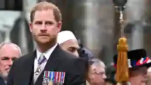 Prince Harry at the coronation of Charles