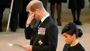 Prince Harry and Duchess Meghan at the Queen's funeral