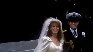 Sarah Ferguson and Prince Andrew on their July 23rd, 1986 wedding day.