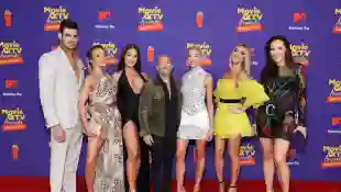 The "Selling Sunset" Cast: Romain Bonnet, Mary Fitzgerald, Amanza Smith, Jason Oppenheim, Heather Rae Young, Davina Potratz and Chrishell Stause at the 2021 MTV Awards.