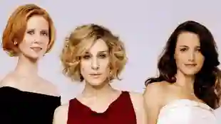 Cynthia Nixon, Sarah Jessica Parker and Kristin Davis in a promotional image for the series 'Sex and the City'