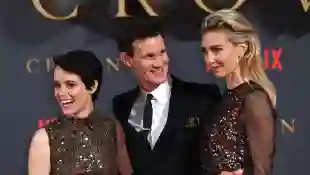Claire Foy, Matt Smith and Vanessa Kirby attending the season two premiere of 'The Crown' in London, 2017