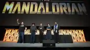 The cast of The Mandalorian at the 2019 'Star Wars' Celebration in Chicago, Illinois.