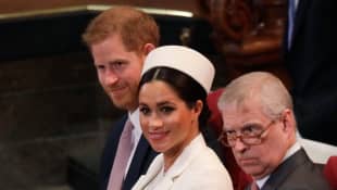 Prince Harry, Duchess Meghan and Prince Andrew