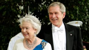 Queen Elizabeth II and George W. Bush
