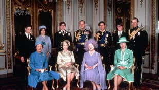 Members of the British Royal Family on the occasion of Queen Mother´s 80th birthday